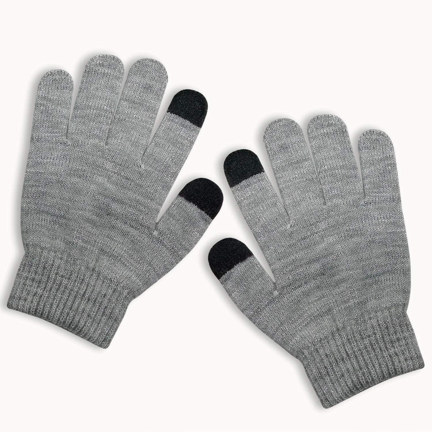 Evridwear Kids Winter Touchscreen Knit Mittens 3 Pairs Size 6-8 Yr