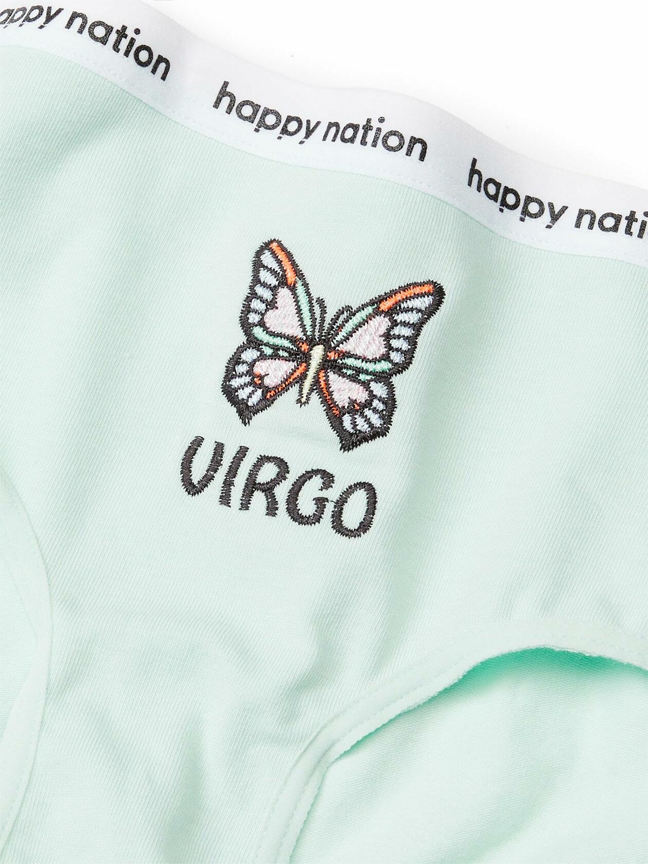 Happy Nation Girls Comfy Cotton Logo Hipster Underwear Medium Beach Glass Virgo
