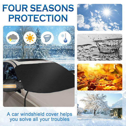2024 Upgrade Car Windshield Cover 600D Oxford Fabric Heavy Duty Snow Protector