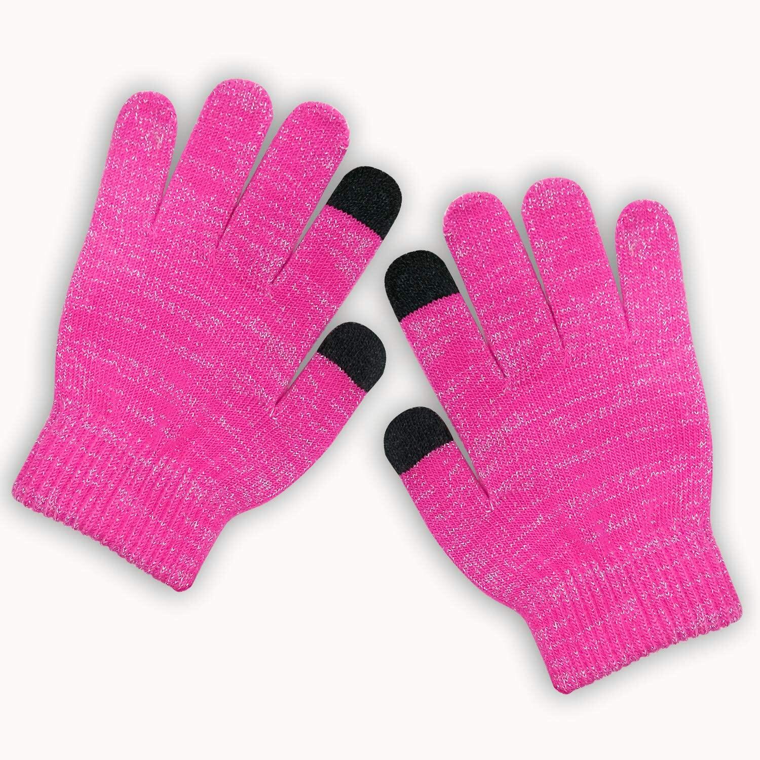Evridwear Kids Winter Touchscreen Knit Mittens 3 Pairs Size 6-8 Yr