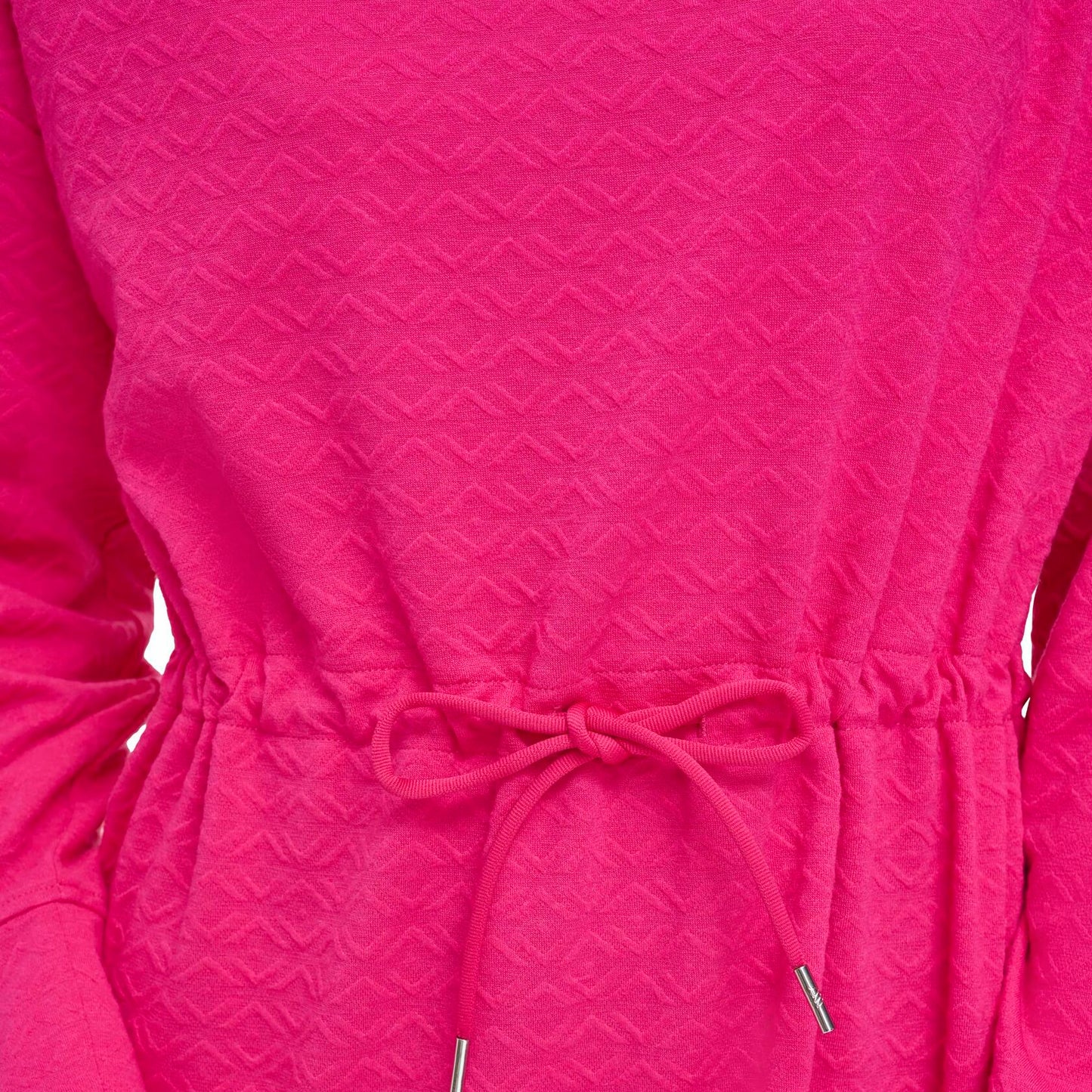 Andrew Marc Women's Geo Knit Long Sleeve Cowl Neck Tunic Fuchsia - Size XL