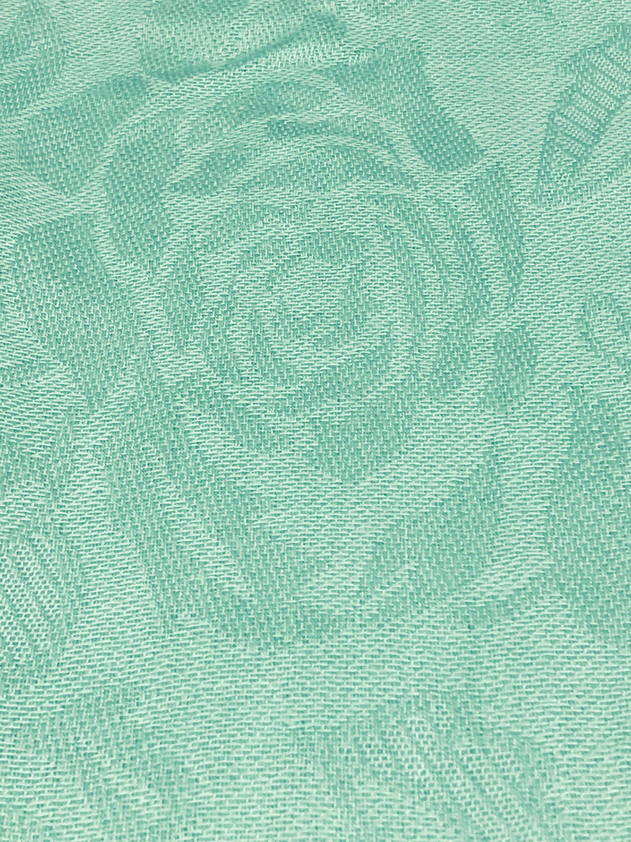 Elu Pashmina Shawl Large Flower Textured Sea Green Soft Wrap 78x28
