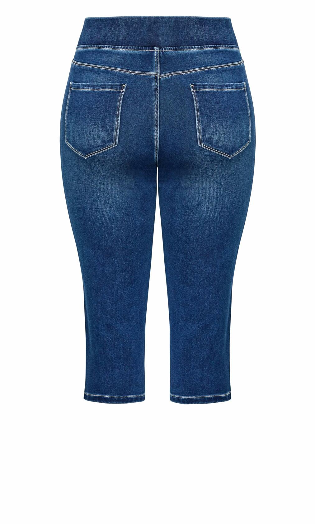 Avenue Women's Plus Size Pull On Cropped Denim Legging Mid Wash