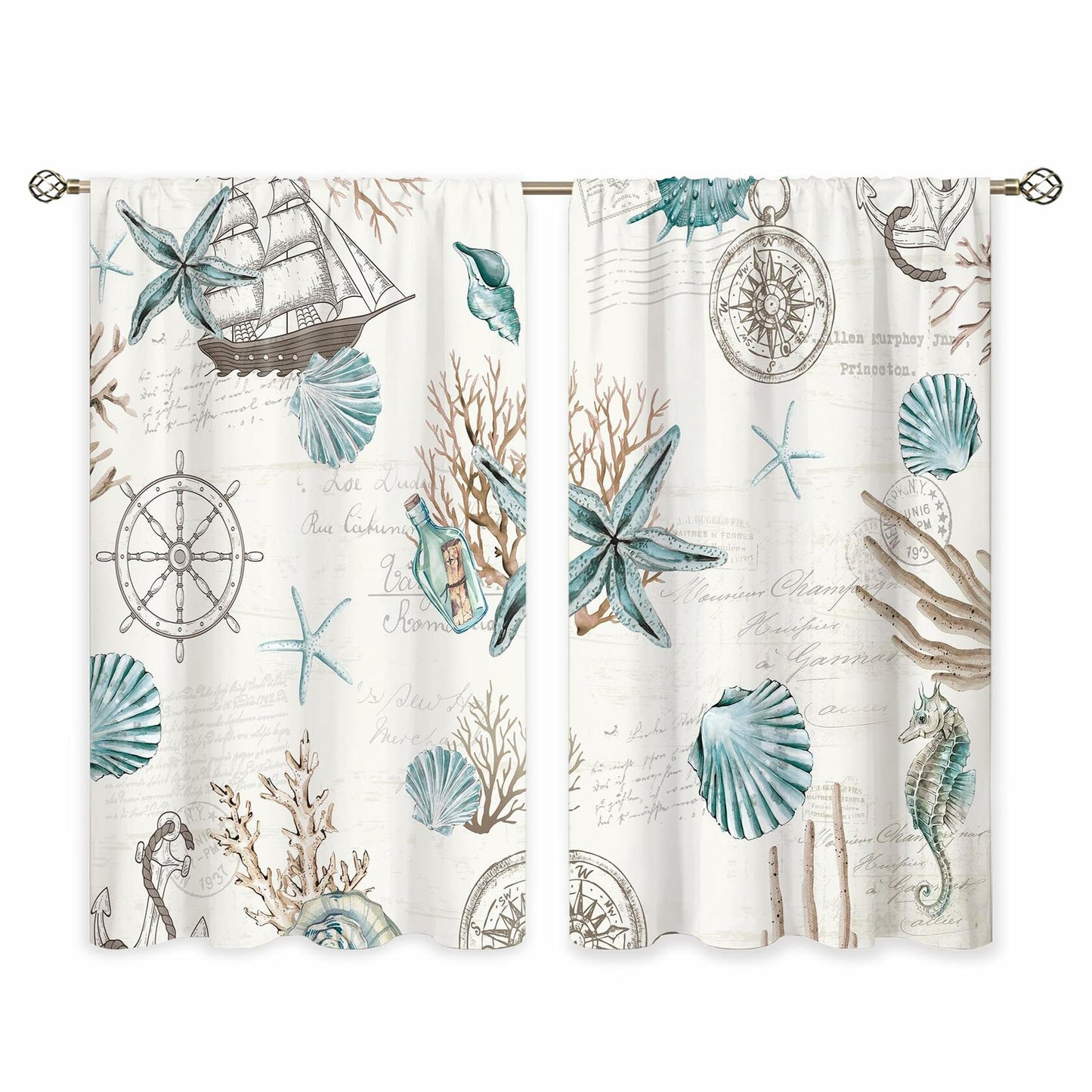 oolygoo Green Leaf Floral Kitchen Curtains Botanical Window Treatment 27.5x39in