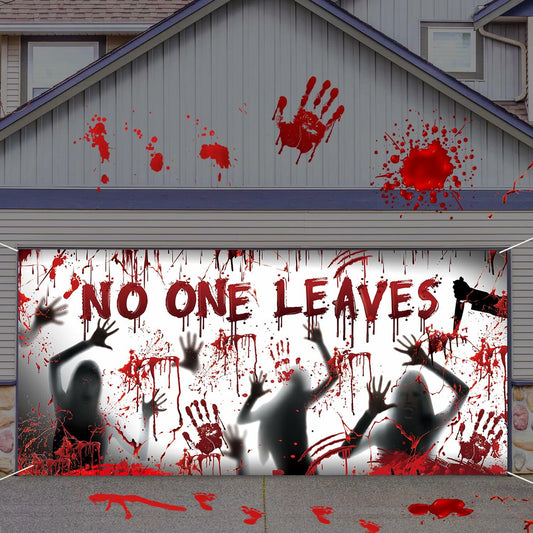 Halloween Party Decorations Scary Garage Door Cover 7x16 Ft