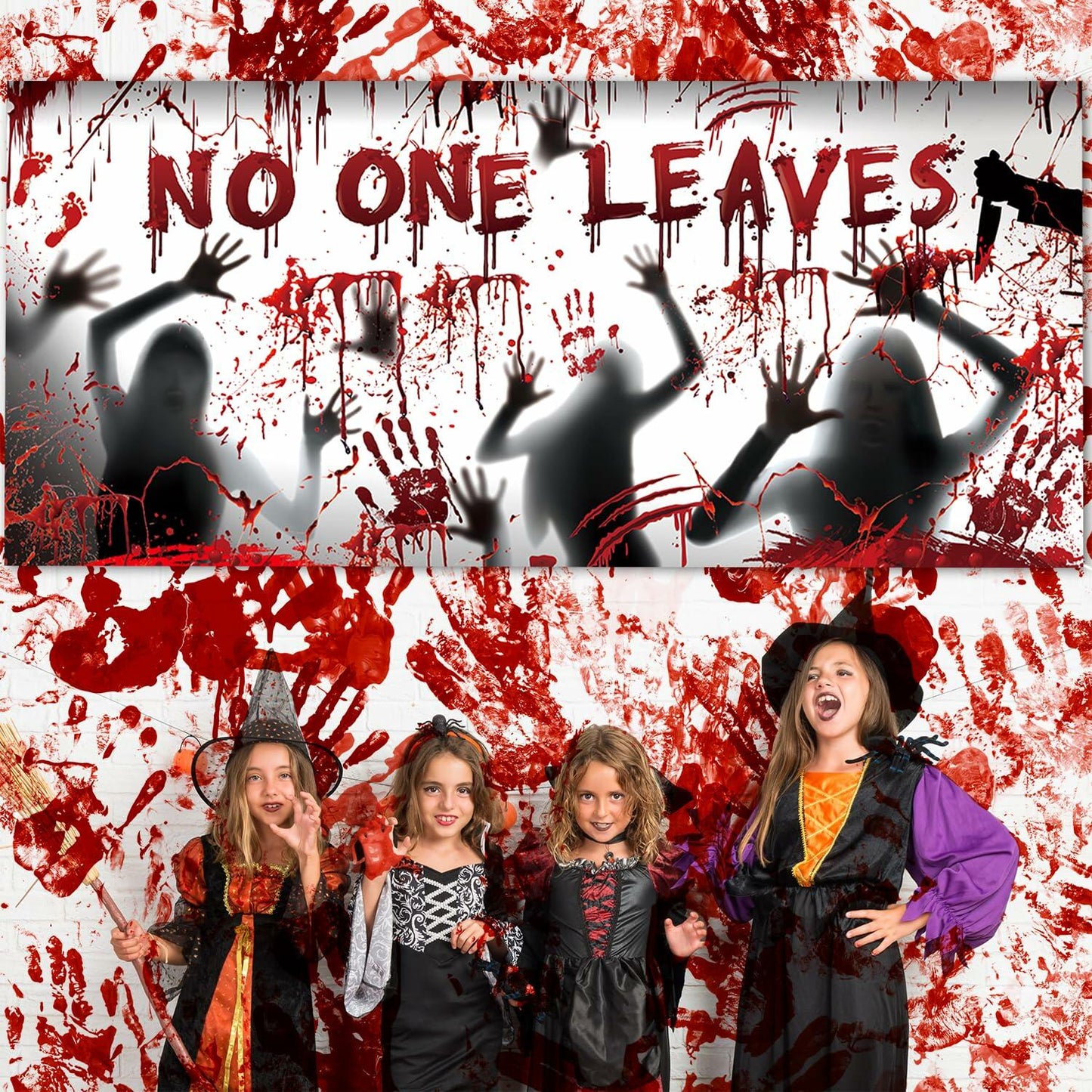 Halloween Party Decorations Scary Garage Door Cover 7x16 Ft