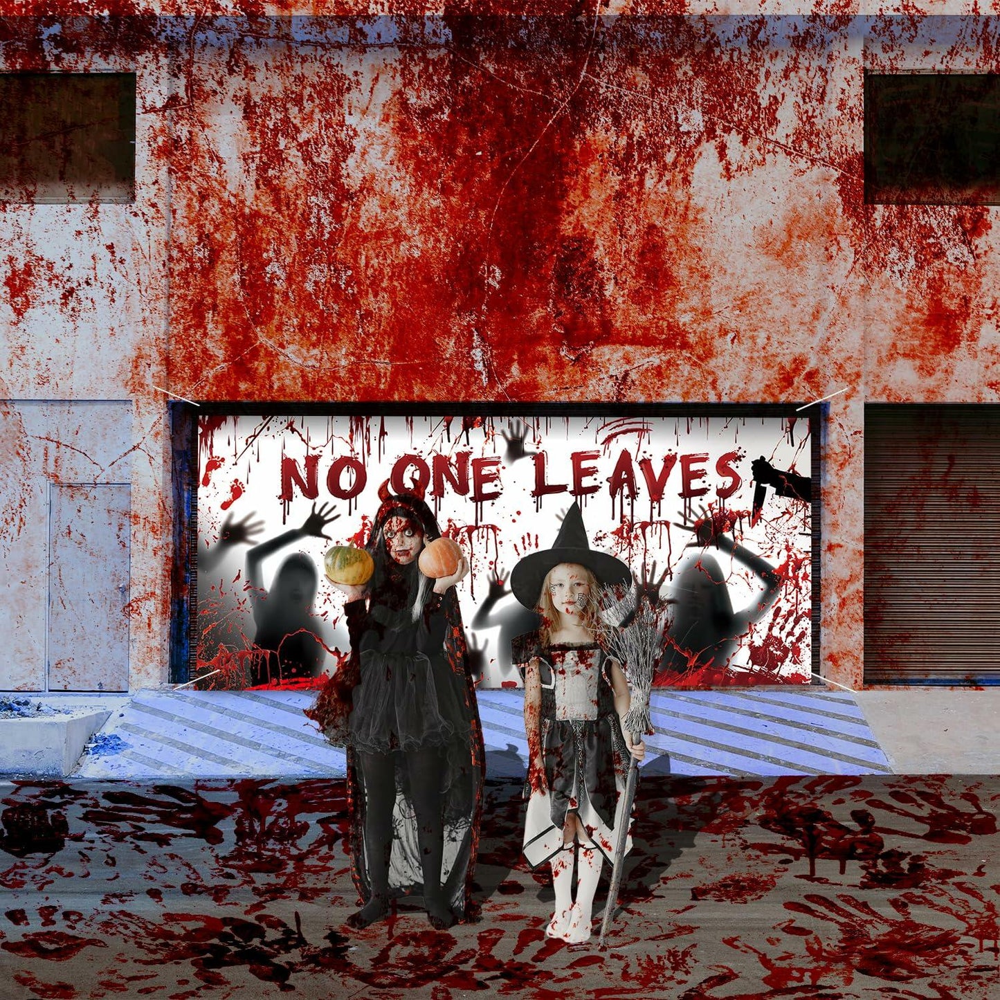 Halloween Party Decorations Scary Garage Door Cover 7x16 Ft