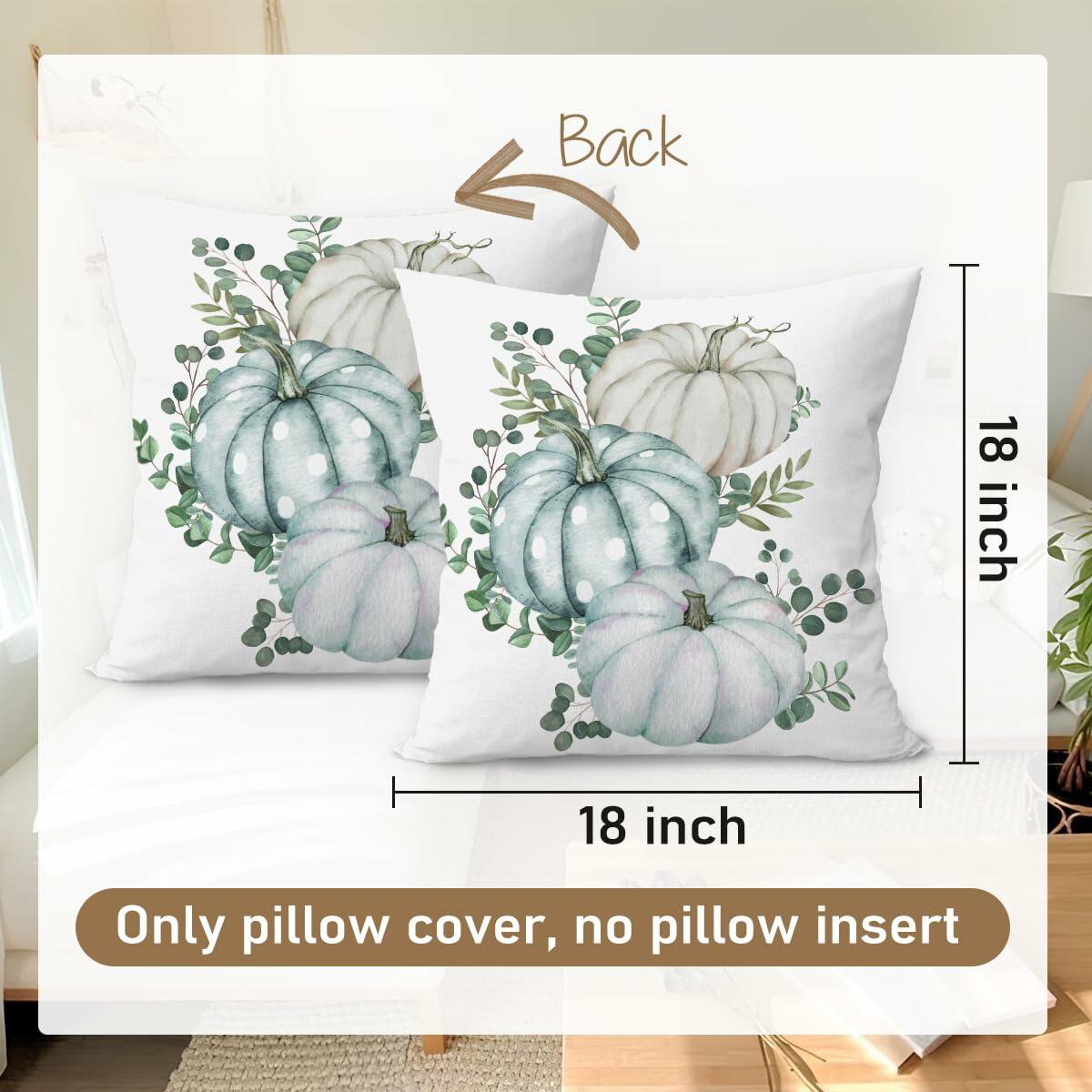 Wheatwin 18x18 Fall Coquette Throw Pillow Cover Pumpkin Retro Decor