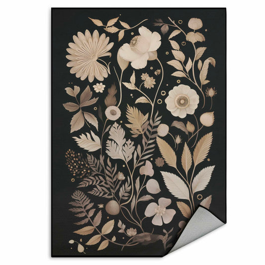 WFSM 2-Pack 16x24in Black Floral Boho Kitchen Towels Vintage Botanical