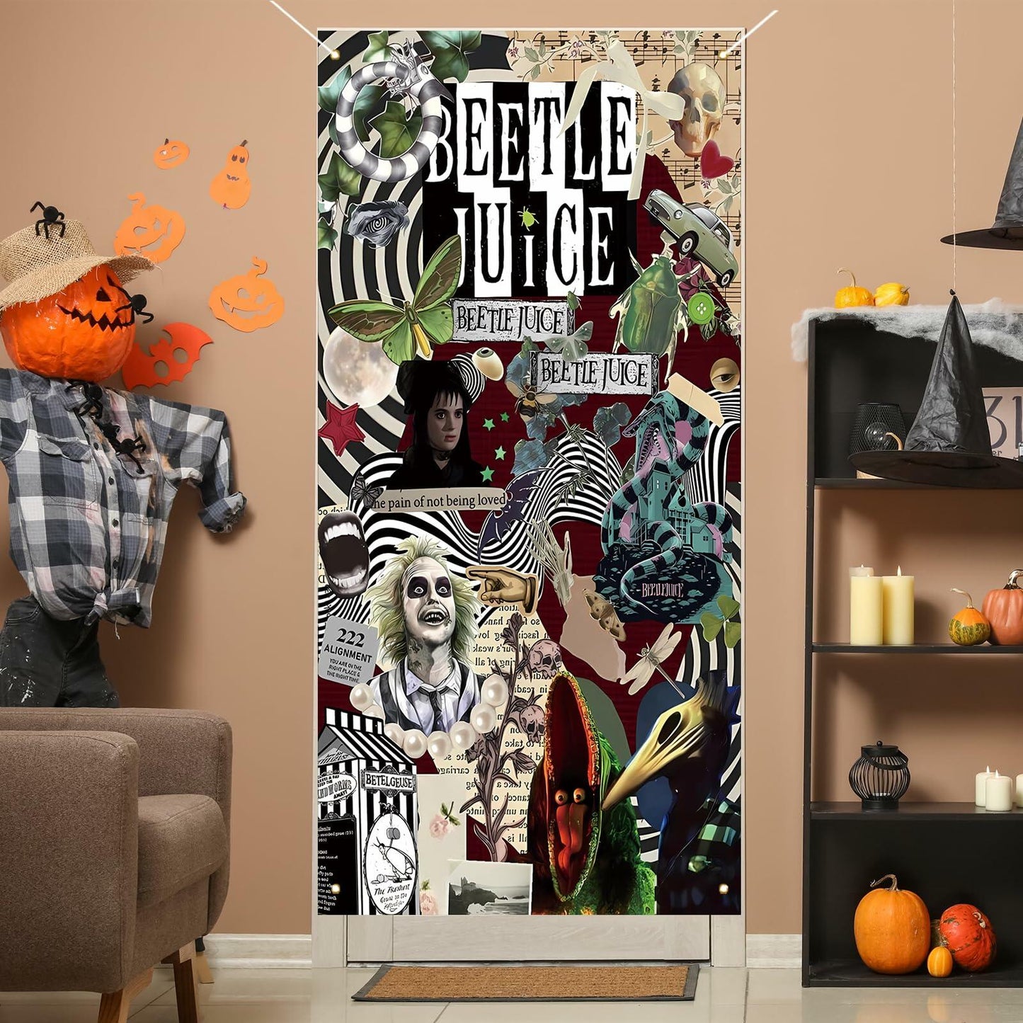 Halloween Door Cover Banner - Classic Horror Party Decoration Scary Movie Theme