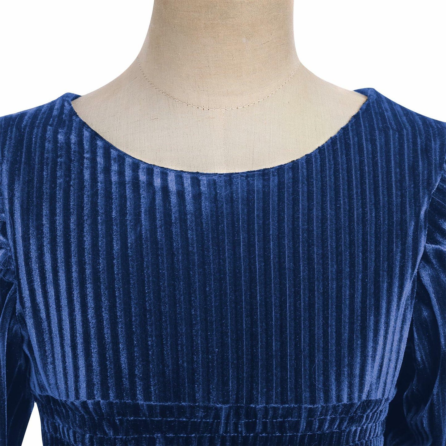 IMEKIS Toddler Velvet Christmas Dress Girls Blue Holiday Party Gown Size 4-5T
