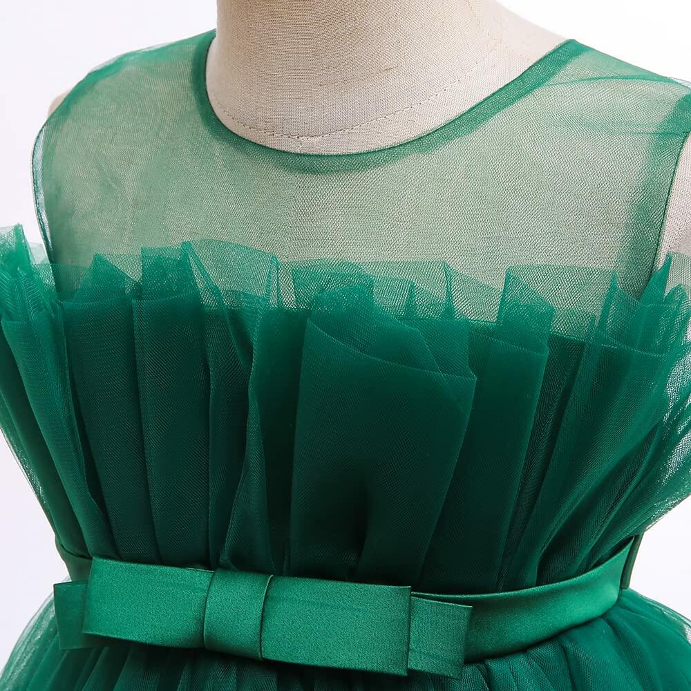 guchoo Girls Christmas Flower Ball Gown Dress Green, Size 12-18 months