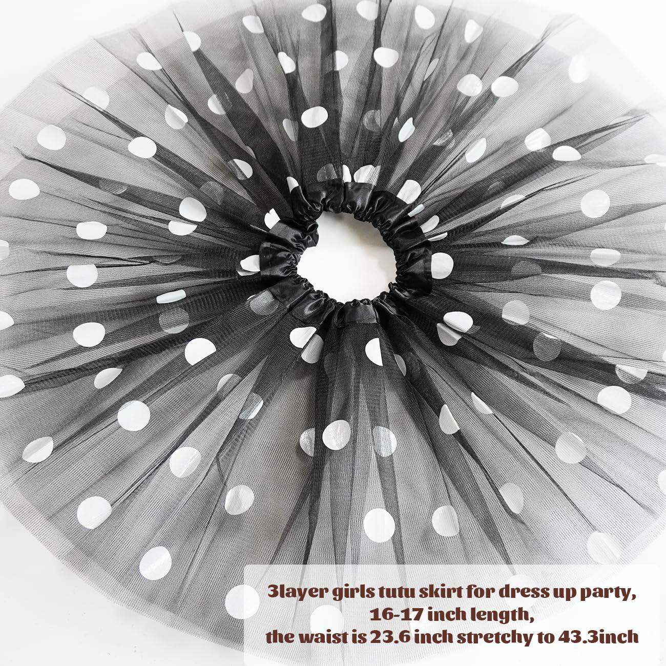 Polka Dot Tutu Skirt Ballet Dress White Size L