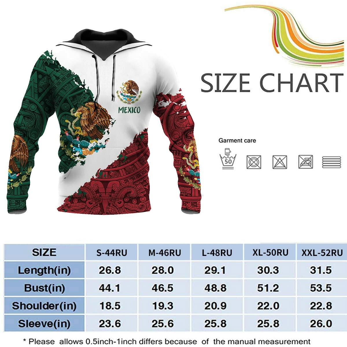 FAYBA Mexican Hoodie 3D Print Casual Pullover White Size 2XL