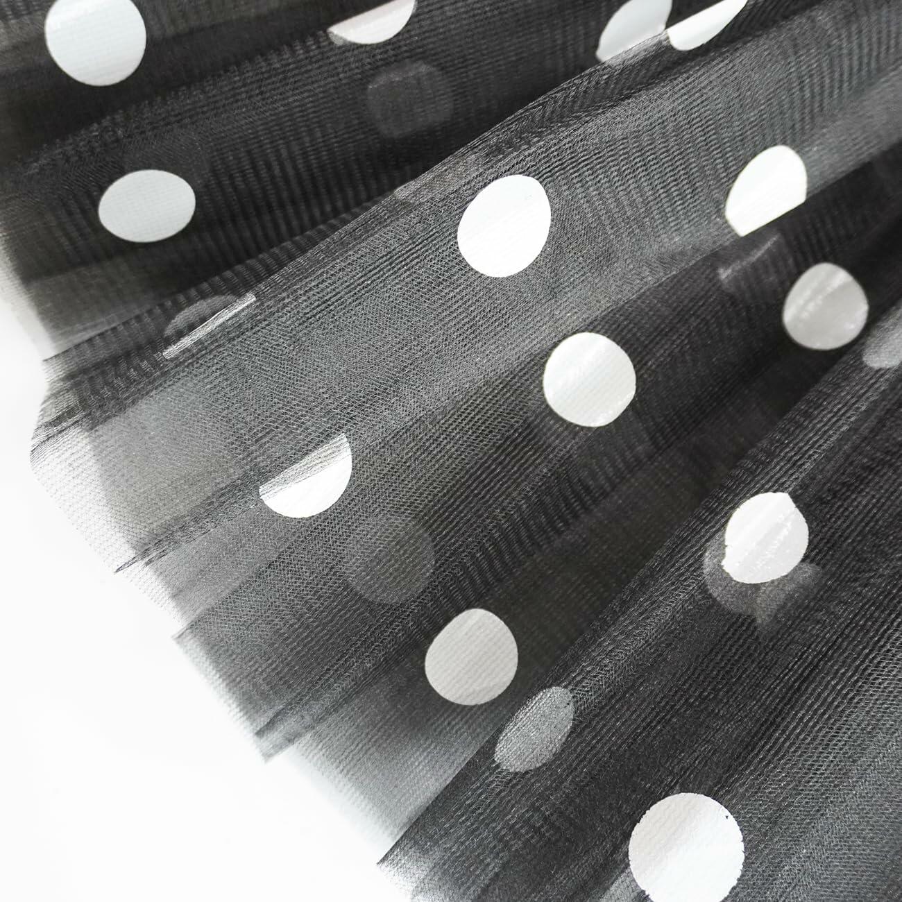 Polka Dot Tutu Skirt Ballet Dress White Size L