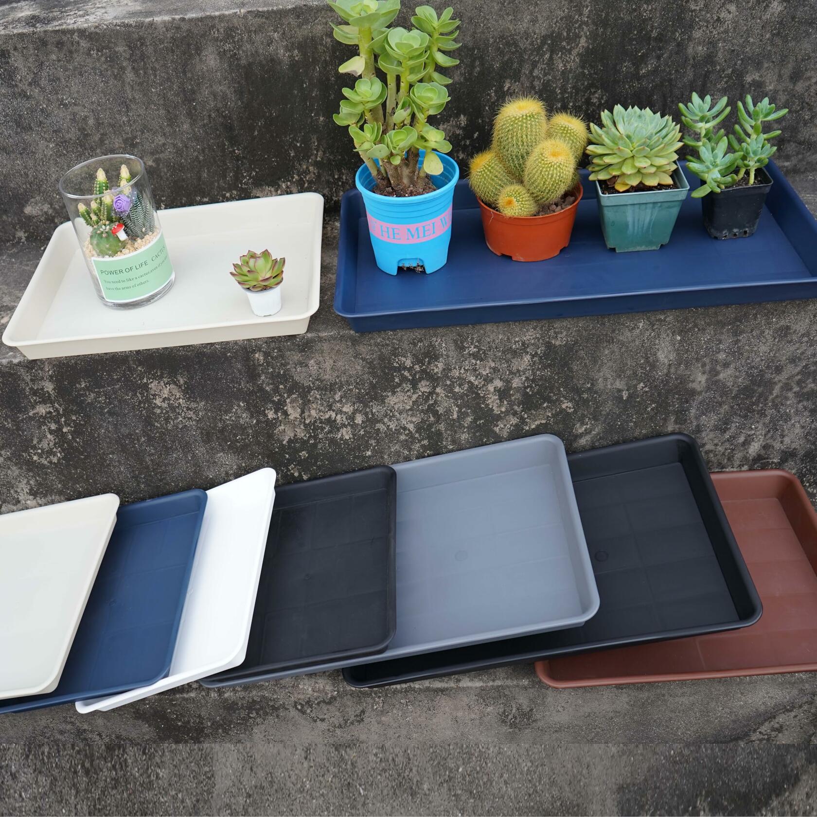 VUWEZ Plant Saucer Tray 11x9in, Heavy Sturdy Plastic Drainage Tray, 1 Pack