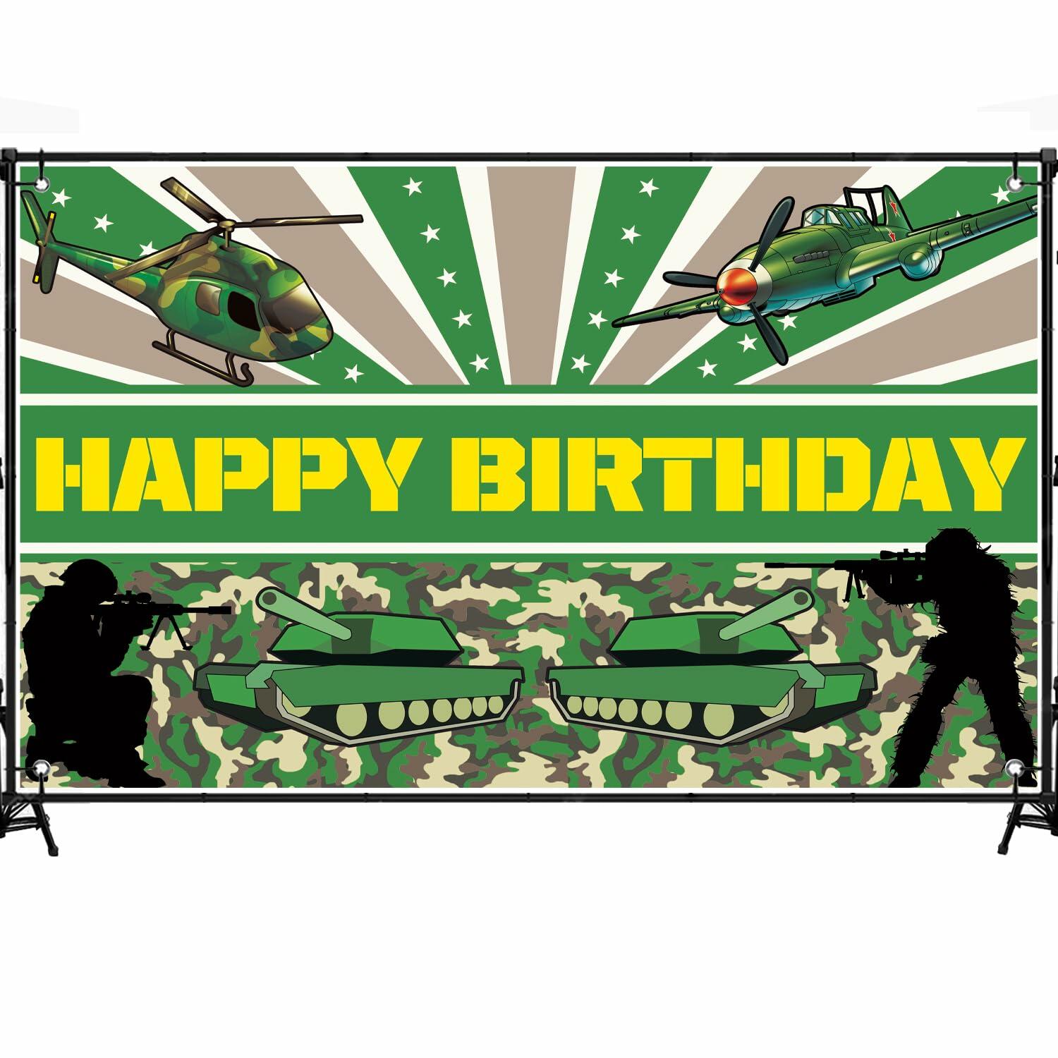 6x3.6FT Hunting Camo Backdrop Birthday Party Decoration Boys Kids New
