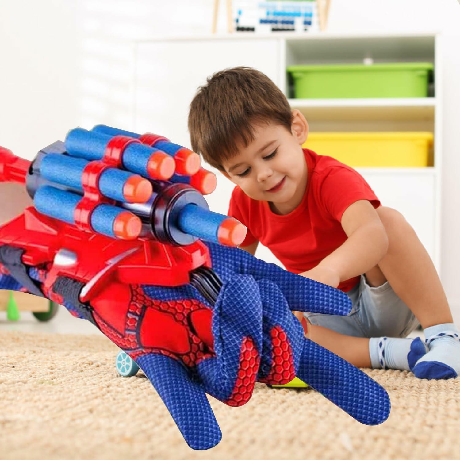 XEUOME Spider Gloves Web Shooter Toy Kids Wrist Set Black