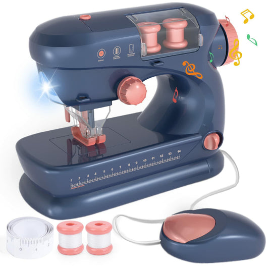 deAO Sewing Machine Toy for Kids with Lights, Music & Accessories Included