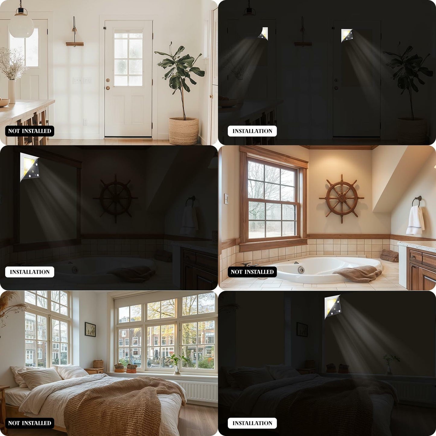 Jilron 100% Blackout Curtain 55"x80" Beige Travel Shade Room Light Block