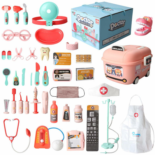 WbwZ Doctor Kit 38PCS Toddler Playset Cartoon Car Toy for Kids Ages 3-5