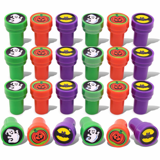 Srenta Halloween Stamps 24 Pcs Assorted Self Ink Kids Crafts Bulk Party Favors