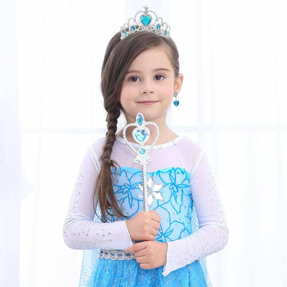 AMOR 8PCS Princess Dress Up Jewelry Set Toddler Girls Gloves Tiara