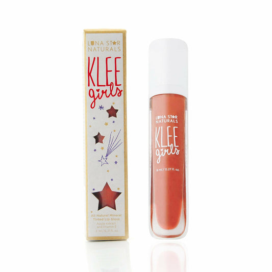 Luna Star Naturals Klee Girls Lip Gloss Aspen Adagio Coral Pink 0.34oz Full Set