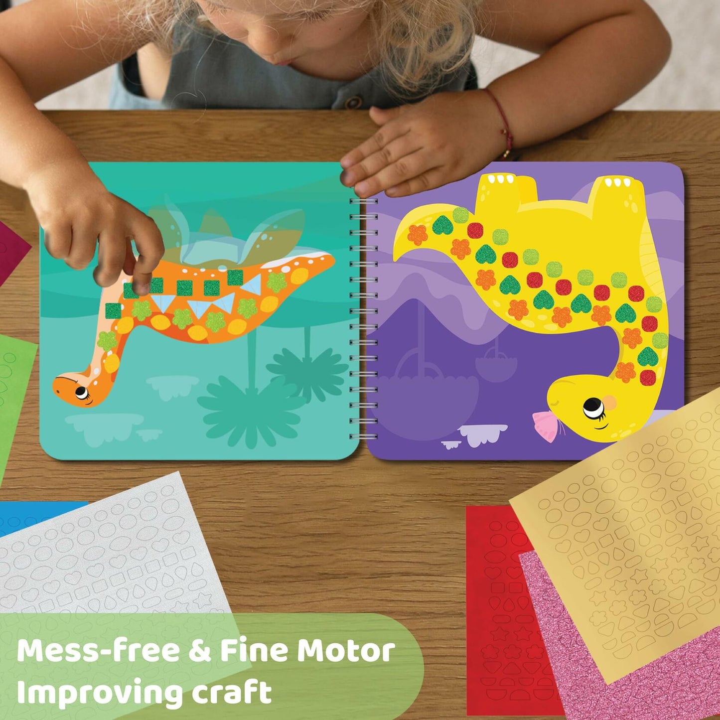 jackinthebox Sensory Busy Book Dinosaur Sticker Craft Kit Kids Ages 3-6