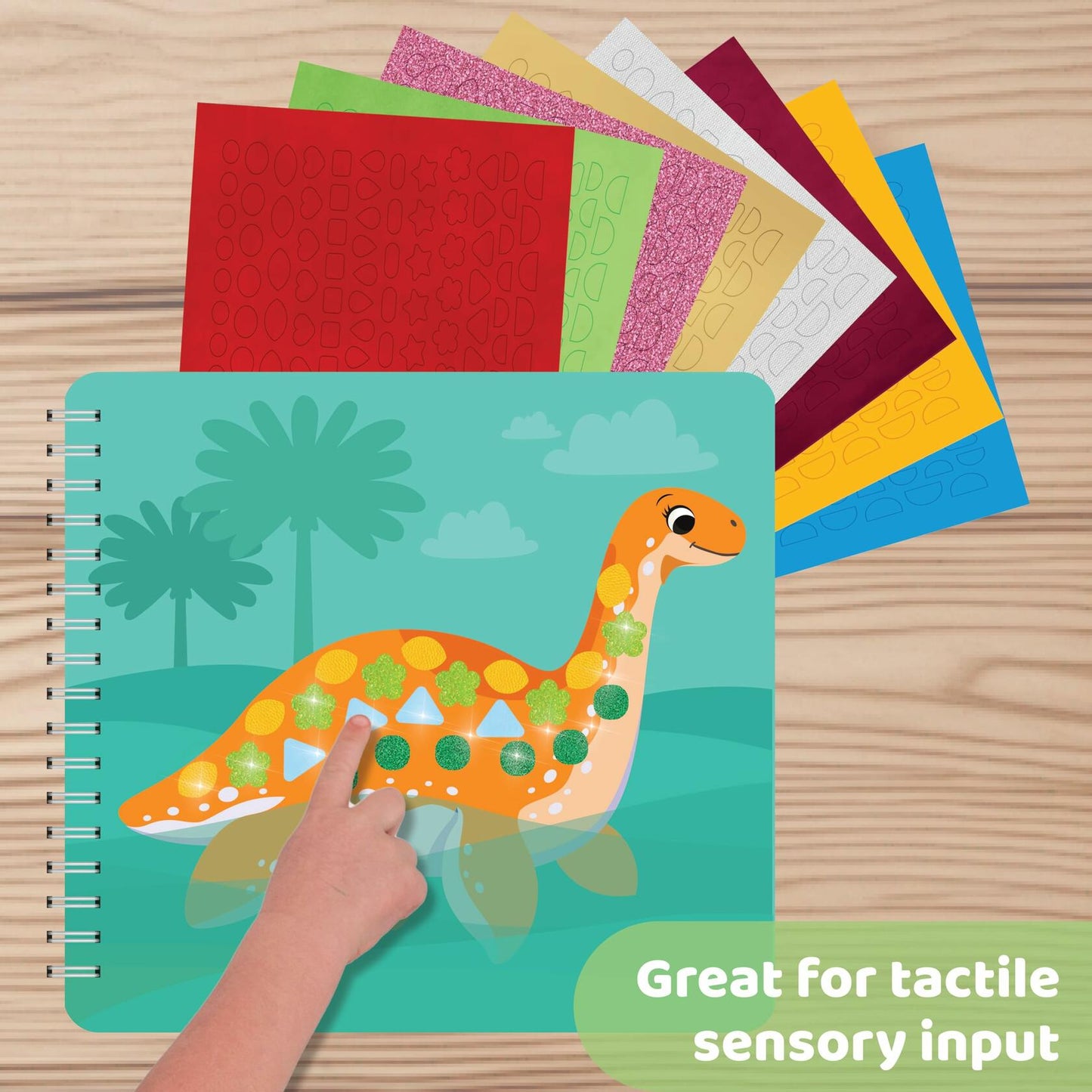 jackinthebox Sensory Busy Book Dinosaur Sticker Craft Kit Kids Ages 3-6