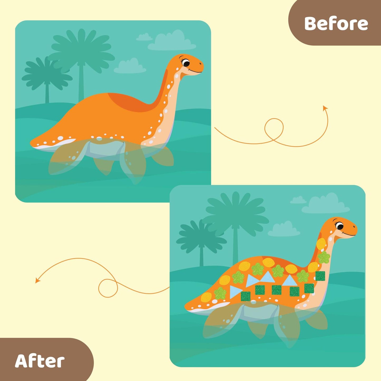 jackinthebox Sensory Busy Book Dinosaur Sticker Craft Kit Kids Ages 3-6