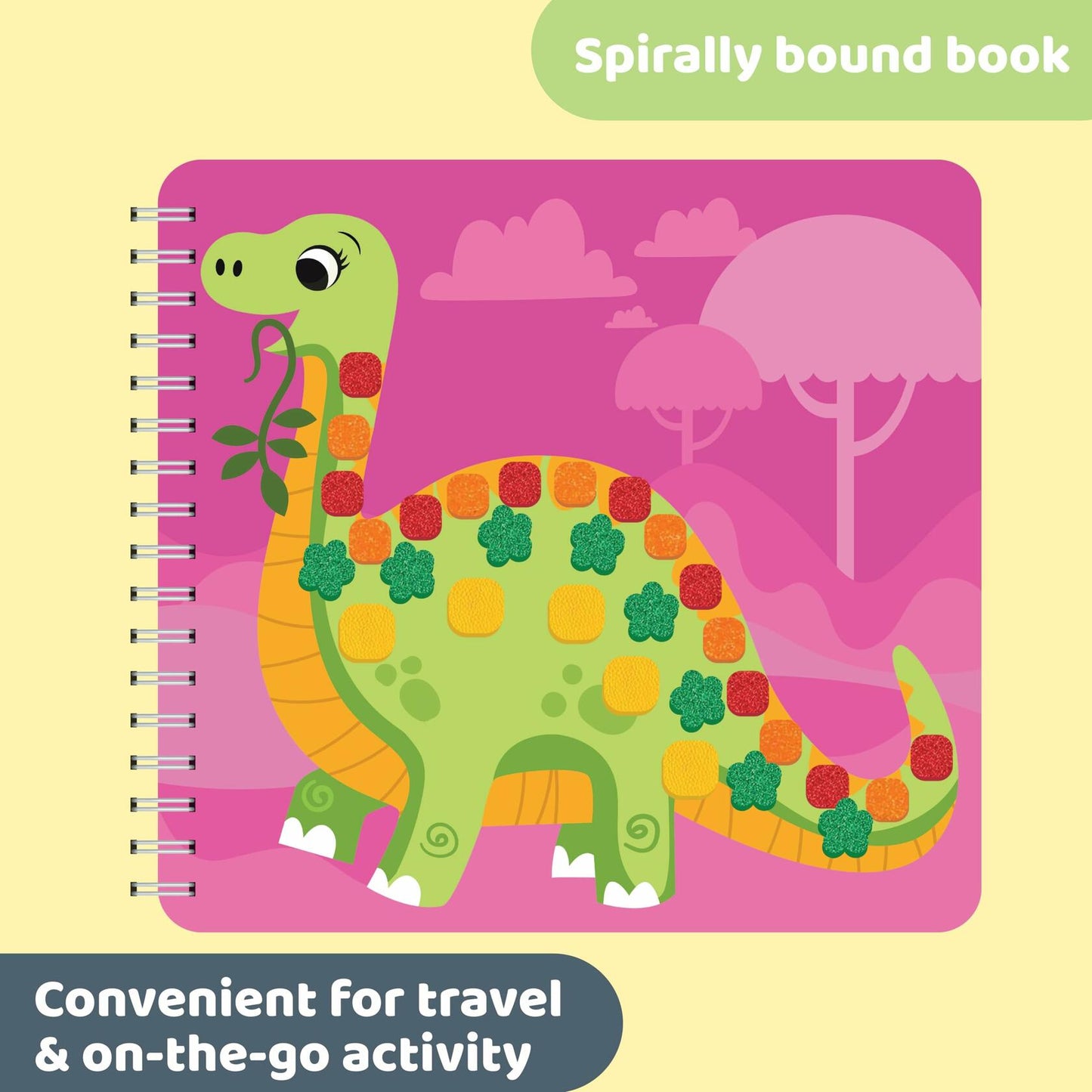 jackinthebox Sensory Busy Book Dinosaur Sticker Craft Kit Kids Ages 3-6
