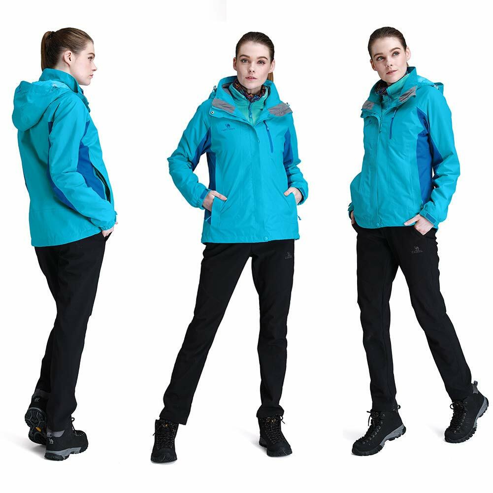 CAMEL CROWN Women's Ski Jacket 3-in-1 Waterproof Windproof Fleece Size M