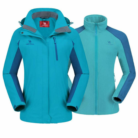 CAMEL CROWN Women's Ski Jacket 3-in-1 Waterproof Windproof Fleece Size M
