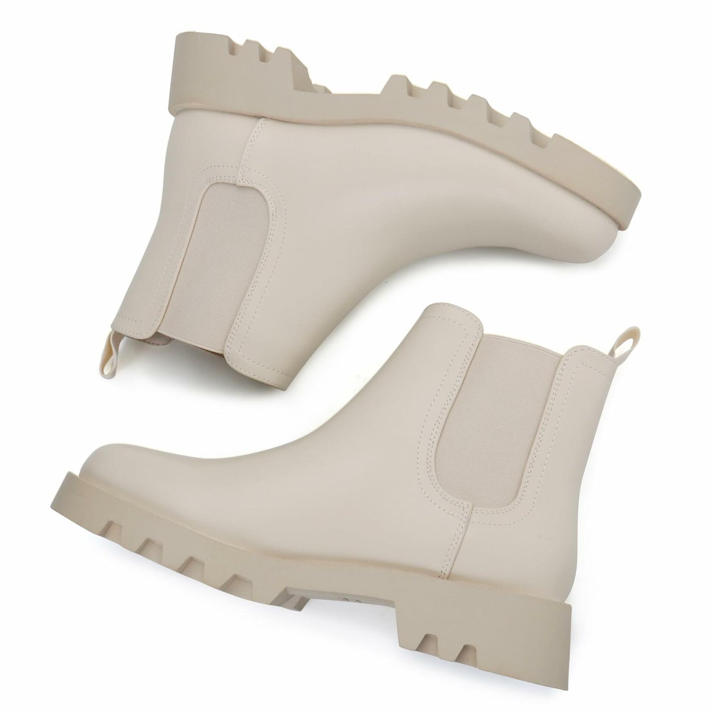 firelli Women Chelsea Ankle Booties Slip-On Winter Boots Ivory Size 9