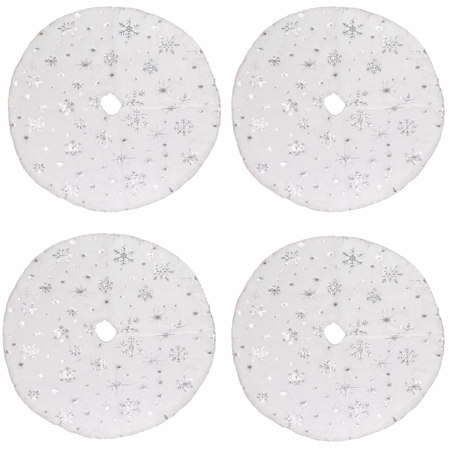 4pcs 15" Christmas Tree Skirt Set Mini Holiday Decoration