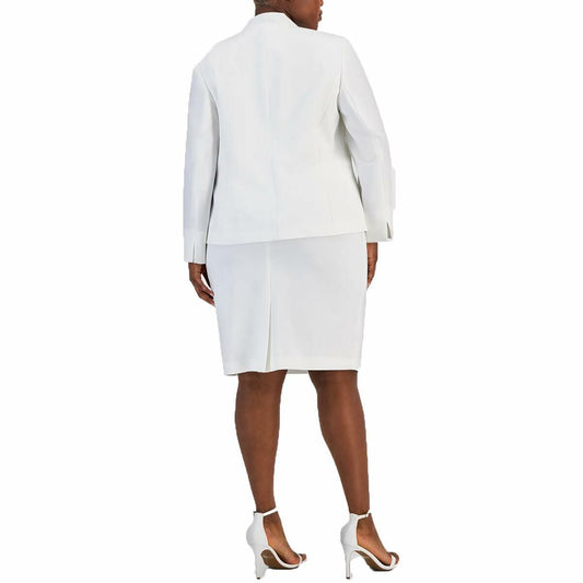 Le Suit Women's Plus Size Vanilla ICE Jacket & Skirt Suit