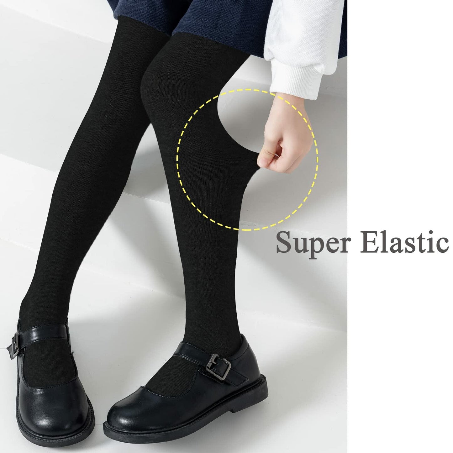 hakugoo Girls Tights 2 Pack Navy Toddler Cotton 2-4 Years