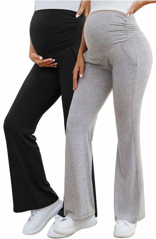 PACBREEZE Women's Maternity Fleece Lined Pants Thick Warm Joggers XX-Large