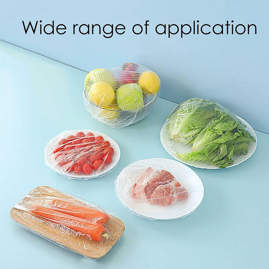 200Pcs Elastic Fresh Keeping Bags Stretch Plastic Bowl Covers Food Storage
