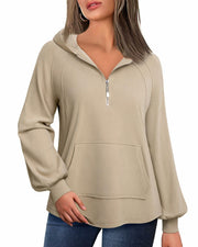 VALOLIA Women's Long Sleeve Tunic Top Ivory Cream Size M