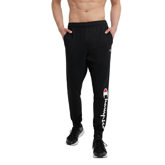 Champion Men's Lounge Joggers Black Lightweight Classic Script Logo - Size M