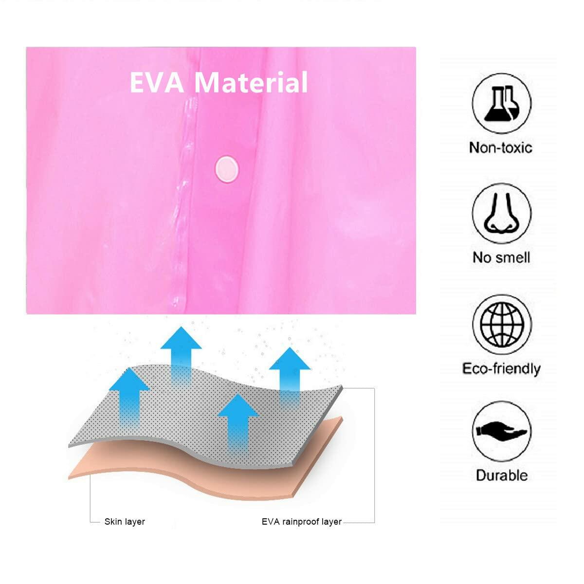 Notherss Boys Rain Poncho 2 Pack Pink Reusable EVA Hood Coat Waterproof