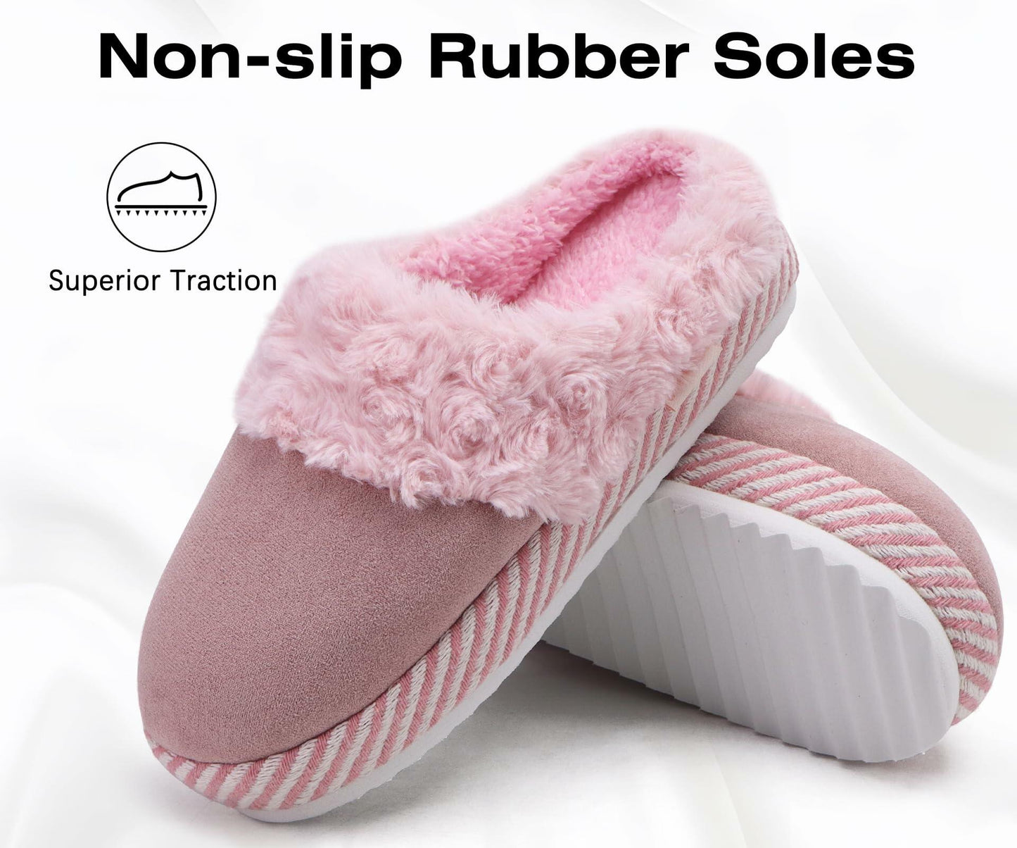 ONCAI Women's Slippers 2025 Light Pink Size 8.5 US Cozy Rubber Sole