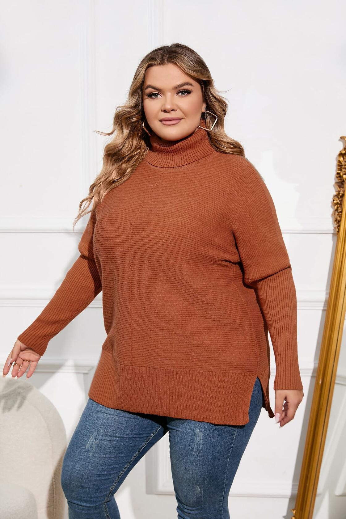 Hanna Nikole Women's Pullover Sweater Chunky Knit Loose Fit Size 18 Orange