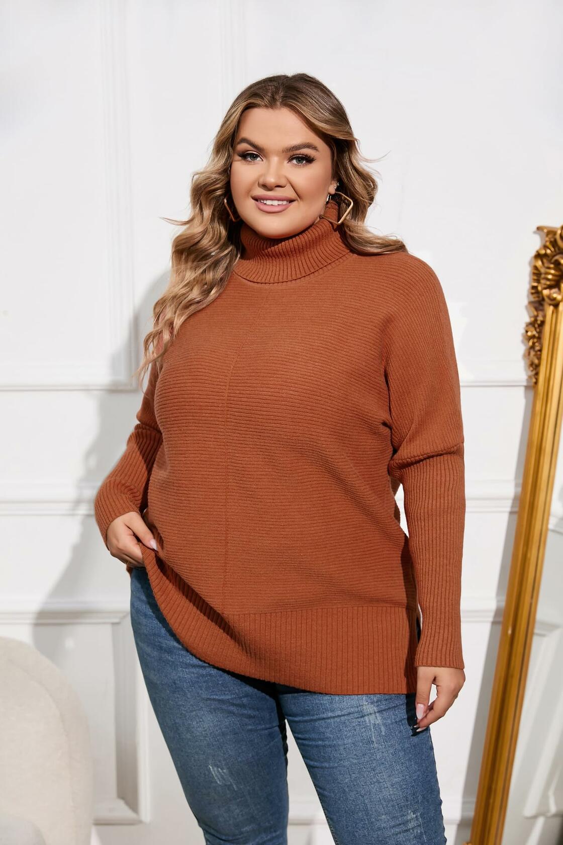 Hanna Nikole Women's Pullover Sweater Chunky Knit Loose Fit Size 18 Orange