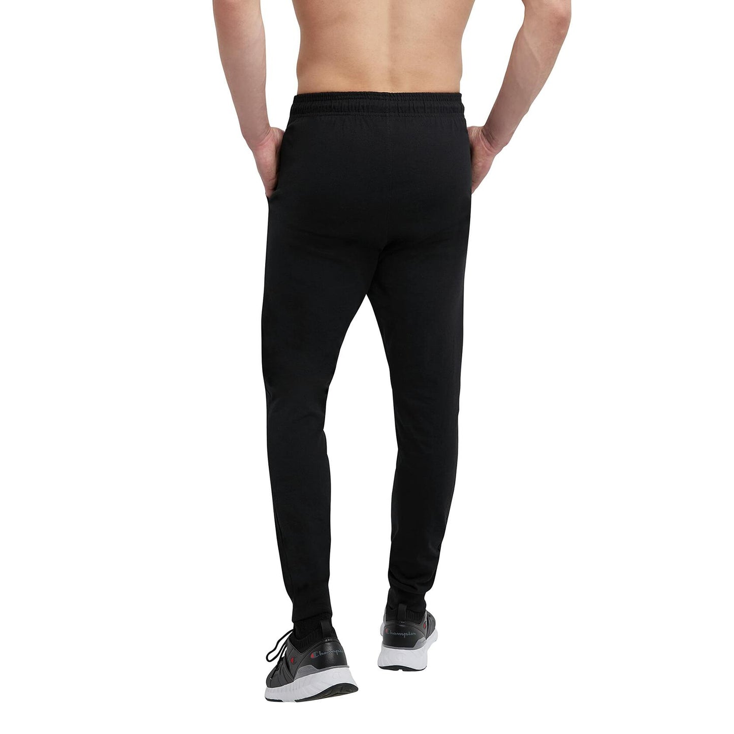 Champion Men's Lounge Joggers Black Lightweight Classic Script Logo - Size M