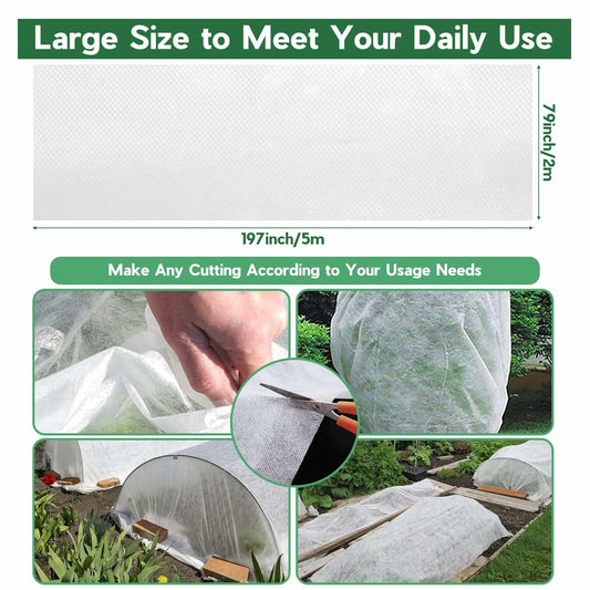 Scettar Plant Covers 2 Pack 6.6x16.5Ft Frost Protection Outdoor Garden Cover