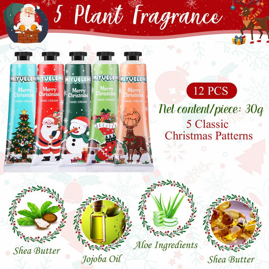 Dansib 12 Pc Christmas Hand Cream Set Moisturizing Travel Size Gift Women