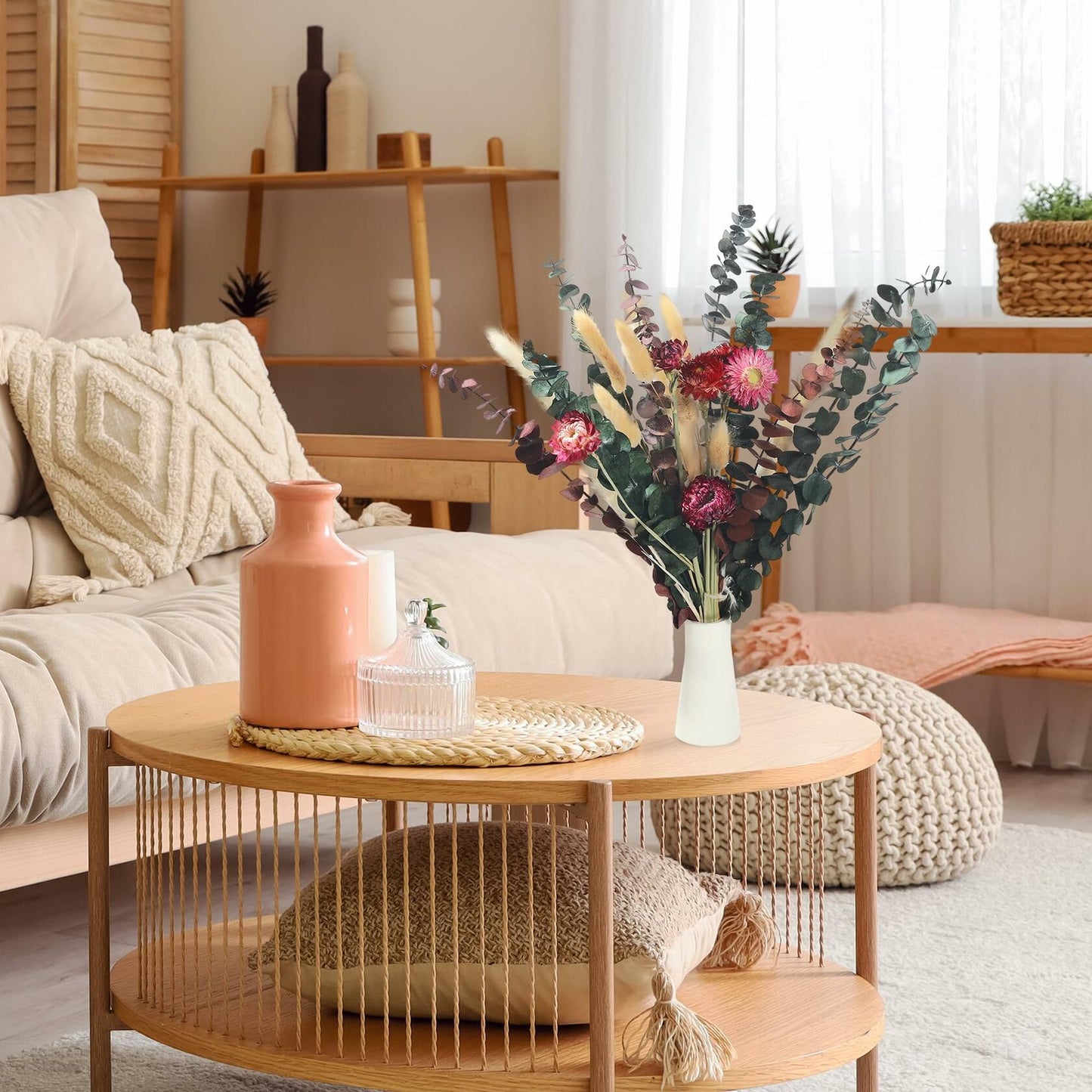 Natural Dried Flower Bouquet Fall Boho Pampas Grass Rustic Home Decor